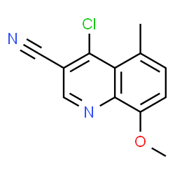 ChemSpider 2D Image | 4-Chloro-8-methoxy-5-methyl-3-quinolinecarbonitrile | C12H9ClN2O
