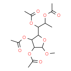ChemSpider 2D Image | 2-(1,2-Diacetoxypropyl)-5-methoxytetrahydrofuran-3,4-diyl diacetate | C16H24O10