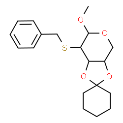 ChemSpider 2D Image | Methyl 2-S-benzyl-3,4-O-1,1-cyclohexanediyl-2-thiopentopyranoside | C19H26O4S