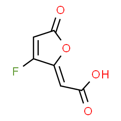 ChemSpider 2D Image | (2Z)-(3-Fluoro-5-oxo-2(5H)-furanylidene)acetic acid | C6H3FO4