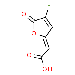 ChemSpider 2D Image | (2Z)-(4-Fluoro-5-oxo-2(5H)-furanylidene)acetic acid | C6H3FO4