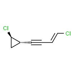 ChemSpider 2D Image | (1R,2S)-1-Chloro-2-[(3E)-4-chloro-3-buten-1-yn-1-yl]cyclopropane | C7H6Cl2