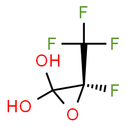 ChemSpider 2D Image | (3R)-3-Fluoro-3-(trifluoromethyl)-2,2-oxiranediol | C3H2F4O3