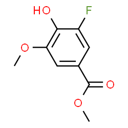 ChemSpider 2D Image | Methyl 3-fluoro-4-hydroxy-5-methoxybenzoate | C9H9FO4