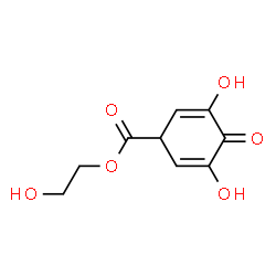 ChemSpider 2D Image | 2-Hydroxyethyl 3,5-dihydroxy-4-oxo-2,5-cyclohexadiene-1-carboxylate | C9H10O6