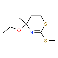 ChemSpider 2D Image | 4-Ethoxy-4-methyl-2-(methylsulfanyl)-5,6-dihydro-4H-1,3-thiazine | C8H15NOS2