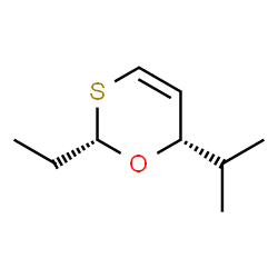 ChemSpider 2D Image | (2S,6S)-2-Ethyl-6-isopropyl-6H-1,3-oxathiine | C9H16OS