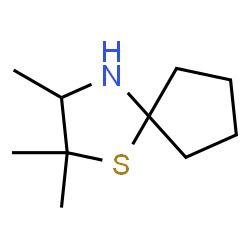 ChemSpider 2D Image | 2,2,3-Trimethyl-1-thia-4-azaspiro[4.4]nonane | C10H19NS