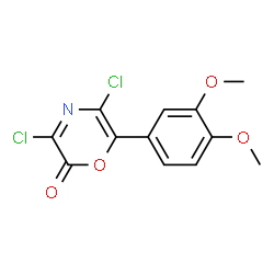 ChemSpider 2D Image | 3,5-Dichloro-6-(3,4-dimethoxyphenyl)-2H-1,4-oxazin-2-one | C12H9Cl2NO4