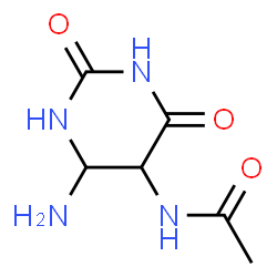 ChemSpider 2D Image | N-(4-Amino-2,6-dioxohexahydro-5-pyrimidinyl)acetamide | C6H10N4O3