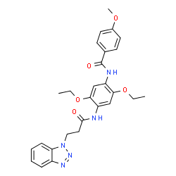 ChemSpider 2D Image | N-(4-{[3-(1H-Benzotriazol-1-yl)propanoyl]amino}-2,5-diethoxyphenyl)-4-methoxybenzamide | C27H29N5O5