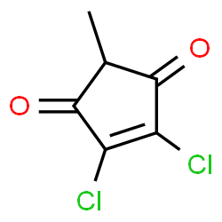 ChemSpider 2D Image | 4,5-Dichloro-2-methyl-4-cyclopentene-1,3-dione | C6H4Cl2O2