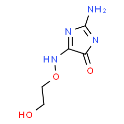 ChemSpider 2D Image | 2-Amino-5-[(2-hydroxyethoxy)amino]-4H-imidazol-4-one | C5H8N4O3