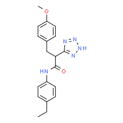 ChemSpider 2D Image | N-(4-Ethylphenyl)-3-(4-methoxyphenyl)-2-(2H-tetrazol-5-yl)propanamide | C19H21N5O2