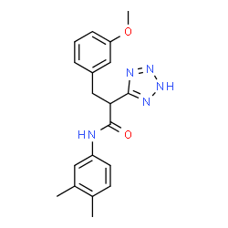 ChemSpider 2D Image | N-(3,4-Dimethylphenyl)-3-(3-methoxyphenyl)-2-(2H-tetrazol-5-yl)propanamide | C19H21N5O2