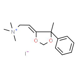 ChemSpider 2D Image | (2Z)-N,N,N-Trimethyl-2-(5-methyl-5-phenyl-1,3-dioxolan-4-ylidene)ethanaminium iodide | C15H22INO2