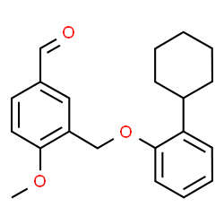 ChemSpider 2D Image | 3-[(2-Cyclohexylphenoxy)methyl]-4-methoxybenzaldehyde | C21H24O3