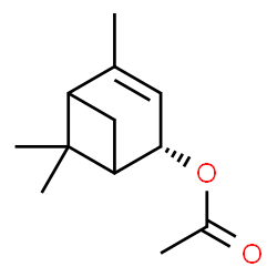 ChemSpider 2D Image | (2S)-4,6,6-Trimethylbicyclo[3.1.1]hept-3-en-2-yl acetate | C12H18O2