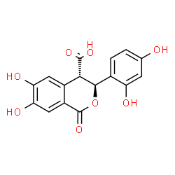 ChemSpider 2D Image | (3S,4S)-3-(2,4-Dihydroxyphenyl)-6,7-dihydroxy-1-oxo-3,4-dihydro-1H-isochromene-4-carboxylic acid | C16H12O8