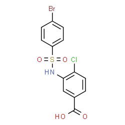 ChemSpider 2D Image | 3-{[(4-Bromophenyl)sulfonyl]amino}-4-chlorobenzoic acid | C13H9BrClNO4S