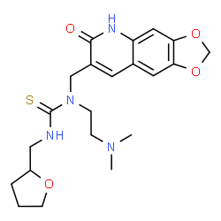 ChemSpider 2D Image | 1-[2-(dimethylamino)ethyl]-1-[(6-oxo-5H-[1,3]dioxolo[4,5-g]quinolin-7-yl)methyl]-3-(2-oxolanylmethyl)thiourea | C21H28N4O4S