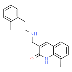 ChemSpider 2D Image | 8-METHYL-3-({[2-(2-METHYLPHENYL)ETHYL]AMINO}METHYL)-1H-QUINOLIN-2-ONE | C20H22N2O