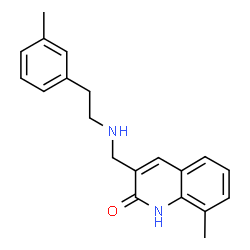 ChemSpider 2D Image | 8-METHYL-3-({[2-(3-METHYLPHENYL)ETHYL]AMINO}METHYL)-1H-QUINOLIN-2-ONE | C20H22N2O