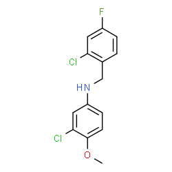 ChemSpider 2D Image | 3-Chloro-N-(2-chloro-4-fluorobenzyl)-4-methoxyaniline | C14H12Cl2FNO