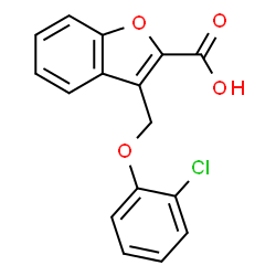 ChemSpider 2D Image | 3-(2-chlorophenoxymethyl)-1-benzofuran-2-carboxylic acid | C16H11ClO4