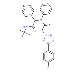 ChemSpider 2D Image | 2-[5-(4-Fluorophenyl)-2H-tetrazol-2-yl]-N-{2-[(2-methyl-2-propanyl)amino]-2-oxo-1-(4-pyridinyl)ethyl}-N-phenylacetamide | C26H26FN7O2