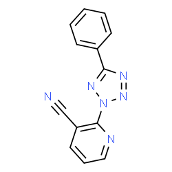 ChemSpider 2D Image | 2-(5-Phenyl-2H-tetrazol-2-yl)nicotinonitrile | C13H8N6