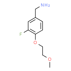 ChemSpider 2D Image | 1-[3-Fluoro-4-(2-methoxyethoxy)phenyl]methanamine | C10H14FNO2