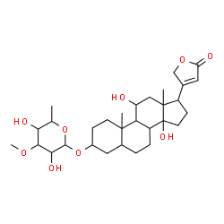ChemSpider 2D Image | 3-[(6-Deoxy-3-O-methylhexopyranosyl)oxy]-11,14-dihydroxycard-20(22)-enolide | C30H46O9