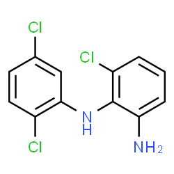 ChemSpider 2D Image | 3-Chloro-N~2~-(2,5-dichlorophenyl)-1,2-benzenediamine | C12H9Cl3N2