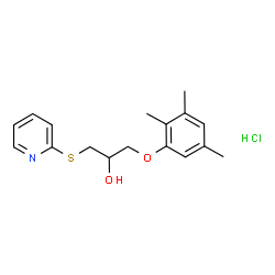 ChemSpider 2D Image | 1-(2-Pyridinylsulfanyl)-3-(2,3,5-trimethylphenoxy)-2-propanol hydrochloride (1:1) | C17H22ClNO2S