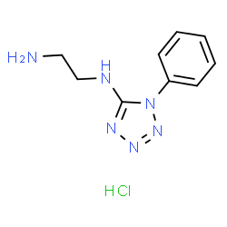 ChemSpider 2D Image | N-(1-Phenyl-1H-tetrazol-5-yl)-1,2-ethanediamine hydrochloride (1:1) | C9H13ClN6