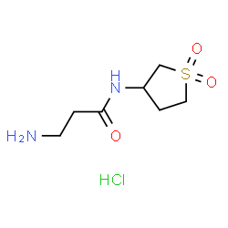 ChemSpider 2D Image | N-(1,1-Dioxidotetrahydro-3-thiophenyl)-beta-alaninamide hydrochloride (1:1) | C7H15ClN2O3S
