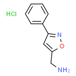 ChemSpider 2D Image | (3-phenyl-5-isoxazolyl)methanamine hydrochloride | C10H11ClN2O