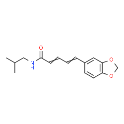 ChemSpider 2D Image | 5-(1,3-Benzodioxol-5-yl)-N-isobutyl-2,4-pentadienamide | C16H19NO3