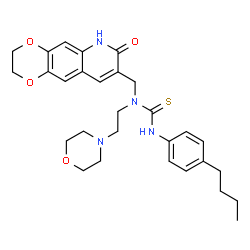 ChemSpider 2D Image | 3-(4-Butylphenyl)-1-[2-(4-morpholinyl)ethyl]-1-[(7-oxo-2,3,6,7-tetrahydro[1,4]dioxino[2,3-g]quinolin-8-yl)methyl]thiourea | C29H36N4O4S