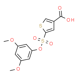 ChemSpider 2D Image | 5-[(3,5-Dimethoxyphenoxy)sulfonyl]-3-thiophenecarboxylic acid | C13H12O7S2