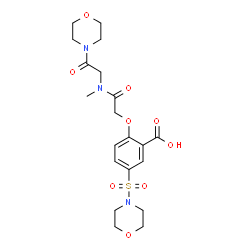 ChemSpider 2D Image | 2-(2-{Methyl[2-(4-morpholinyl)-2-oxoethyl]amino}-2-oxoethoxy)-5-(4-morpholinylsulfonyl)benzoic acid | C20H27N3O9S