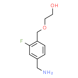 ChemSpider 2D Image | 2-{[4-(Aminomethyl)-2-fluorobenzyl]oxy}ethanol | C10H14FNO2