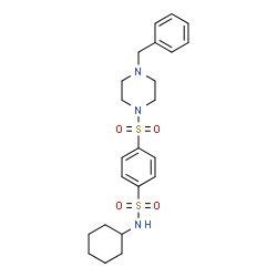 ChemSpider 2D Image | 4-(4-Benzyl-piperazine-1-sulfonyl)-N-cyclohexyl-benzenesulfonamide | C23H31N3O4S2