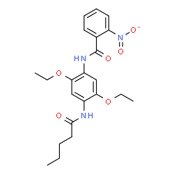 ChemSpider 2D Image | N-[2,5-Diethoxy-4-(pentanoylamino)phenyl]-2-nitrobenzamide | C22H27N3O6