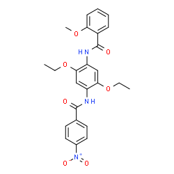 ChemSpider 2D Image | N-{2,5-Diethoxy-4-[(4-nitrobenzoyl)amino]phenyl}-2-methoxybenzamide | C25H25N3O7