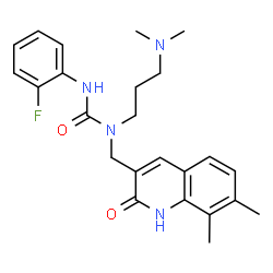 ChemSpider 2D Image | 1-[3-(Dimethylamino)propyl]-1-[(7,8-dimethyl-2-oxo-1,2-dihydro-3-quinolinyl)methyl]-3-(2-fluorophenyl)urea | C24H29FN4O2