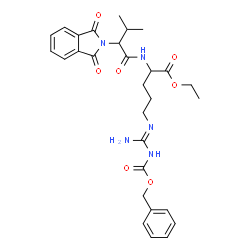 ChemSpider 2D Image | Ethyl (E)-N~5~-(amino{[(benzyloxy)carbonyl]amino}methylene)-N~2~-[2-(1,3-dioxo-1,3-dihydro-2H-isoindol-2-yl)-3-methylbutanoyl]ornithinate | C29H35N5O7
