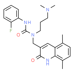 ChemSpider 2D Image | 1-[3-(Dimethylamino)propyl]-1-[(5,8-dimethyl-2-oxo-1,2-dihydro-3-quinolinyl)methyl]-3-(2-fluorophenyl)urea | C24H29FN4O2