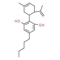 ChemSpider 2D Image | 2-(6-Isopropenyl-3-methyl-3-cyclohexen-1-yl)-5-pentyl-1,3-benzenediol | C21H30O2